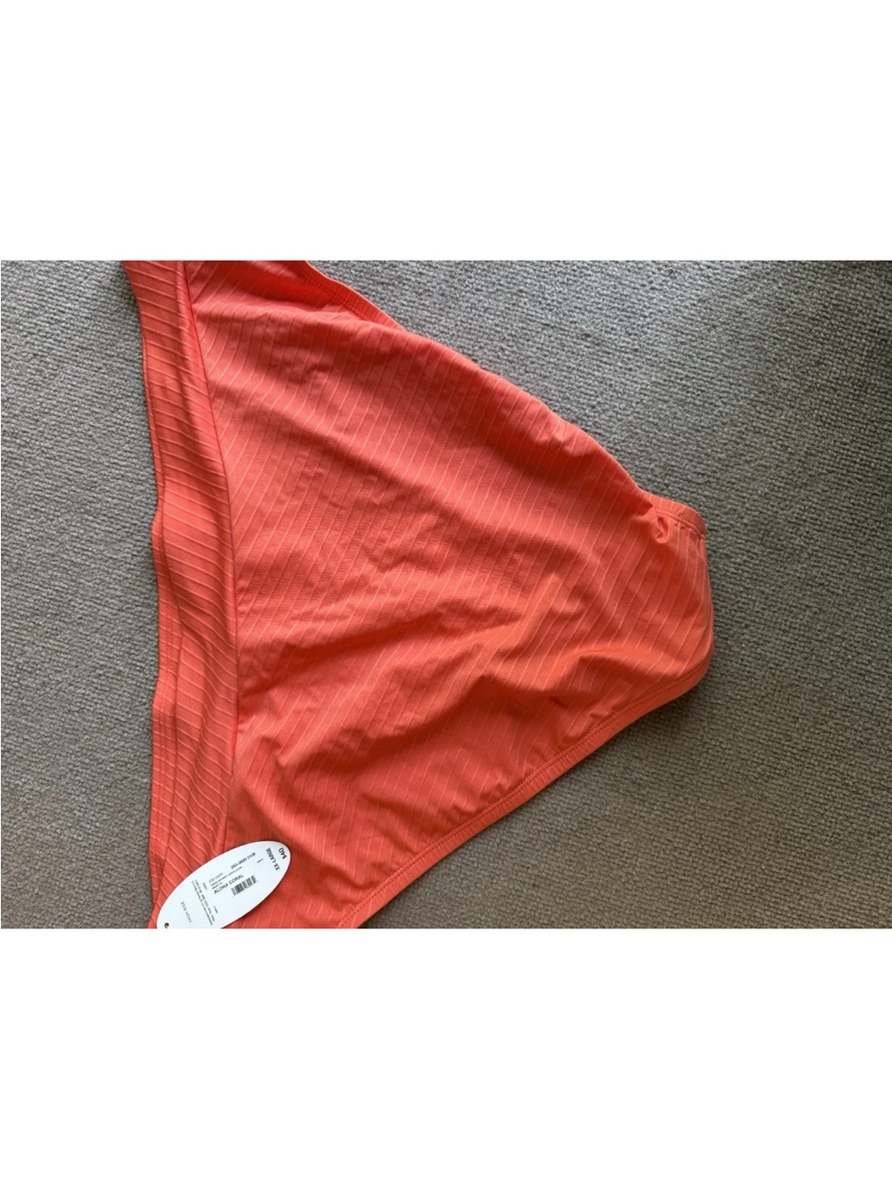 Coral Ribbed Bikini Bottom - Picture 2 of 2